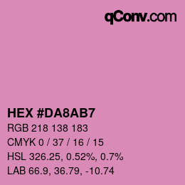 カラーコード: HEX #DA8AB7 | qconv.com