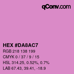 Color code: HEX #DA8AC7 | qconv.com
