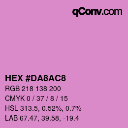 Color code: HEX #DA8AC8 | qconv.com