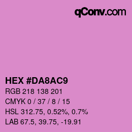 カラーコード: HEX #DA8AC9 | qconv.com