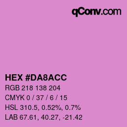 カラーコード: HEX #DA8ACC | qconv.com