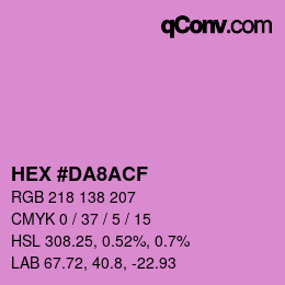 Color code: HEX #DA8ACF | qconv.com