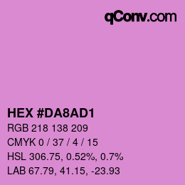 Color code: HEX #DA8AD1 | qconv.com