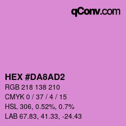 カラーコード: HEX #DA8AD2 | qconv.com