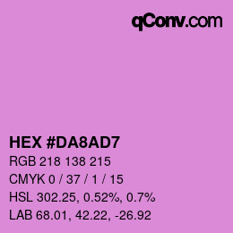 Color code: HEX #DA8AD7 | qconv.com
