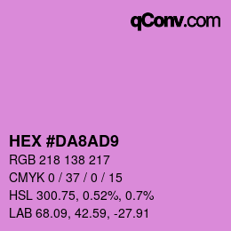 Color code: HEX #DA8AD9 | qconv.com