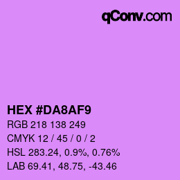 カラーコード: HEX #DA8AF9 | qconv.com