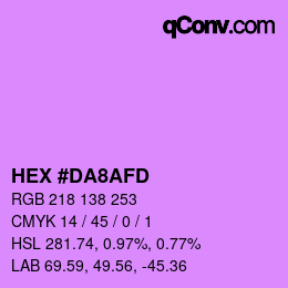 カラーコード: HEX #DA8AFD | qconv.com