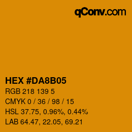 カラーコード: HEX #DA8B05 | qconv.com