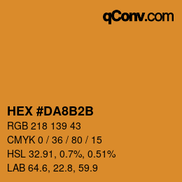 颜色代码: HEX #DA8B2B | qconv.com