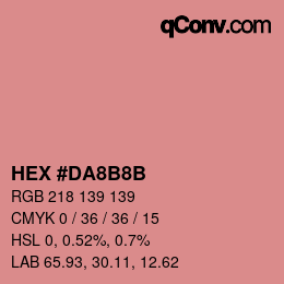 Color code: HEX #DA8B8B | qconv.com
