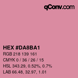 カラーコード: HEX #DA8BA1 | qconv.com