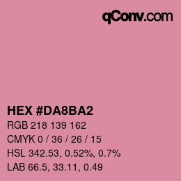 カラーコード: HEX #DA8BA2 | qconv.com