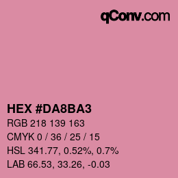 カラーコード: HEX #DA8BA3 | qconv.com