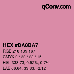 カラーコード: HEX #DA8BA7 | qconv.com