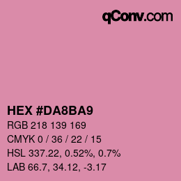 颜色代码: HEX #DA8BA9 | qconv.com