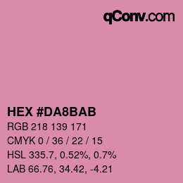 カラーコード: HEX #DA8BAB | qconv.com