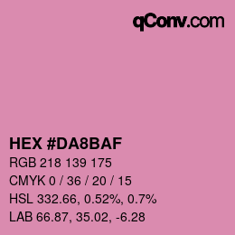 Color code: HEX #DA8BAF | qconv.com