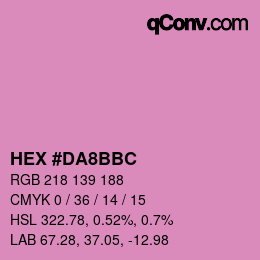 颜色代码: HEX #DA8BBC | qconv.com