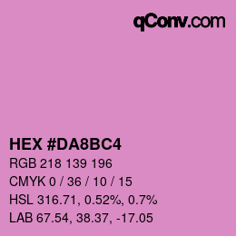 カラーコード: HEX #DA8BC4 | qconv.com