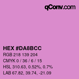 Color code: HEX #DA8BCC | qconv.com