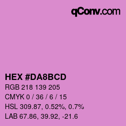 颜色代码: HEX #DA8BCD | qconv.com