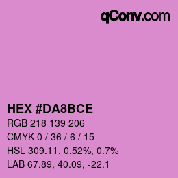 Color code: HEX #DA8BCE | qconv.com