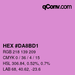 カラーコード: HEX #DA8BD1 | qconv.com