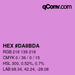 颜色代码: HEX #DA8BDA | qconv.com