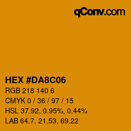 Color code: HEX #DA8C06 | qconv.com