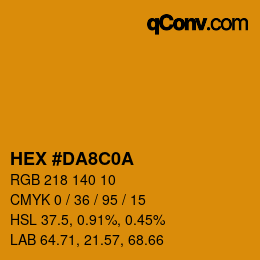 Código de color: HEX #DA8C0A | qconv.com