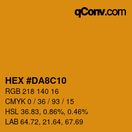 Farbcode: HEX #DA8C10 | qconv.com