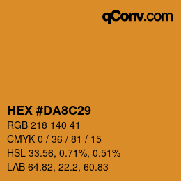 カラーコード: HEX #DA8C29 | qconv.com