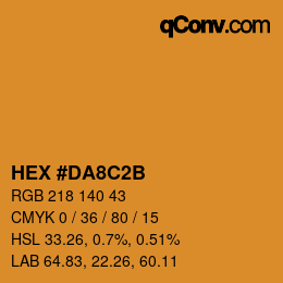 カラーコード: HEX #DA8C2B | qconv.com