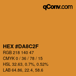 颜色代码: HEX #DA8C2F | qconv.com