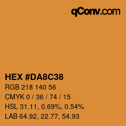 Color code: HEX #DA8C38 | qconv.com