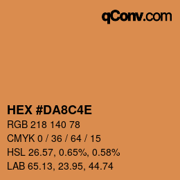 Color code: HEX #DA8C4E | qconv.com