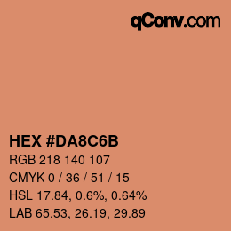Farbcode: HEX #DA8C6B | qconv.com