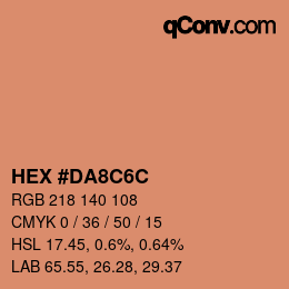 Color code: HEX #DA8C6C | qconv.com