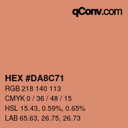 Color code: HEX #DA8C71 | qconv.com