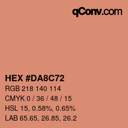 カラーコード: HEX #DA8C72 | qconv.com