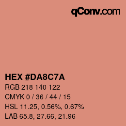 Color code: HEX #DA8C7A | qconv.com