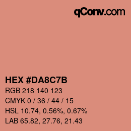 Color code: HEX #DA8C7B | qconv.com