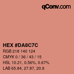 Color code: HEX #DA8C7C | qconv.com