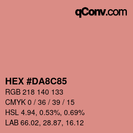 Color code: HEX #DA8C85 | qconv.com