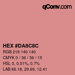 Código de color: HEX #DA8C8C | qconv.com