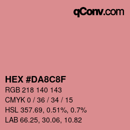 Color code: HEX #DA8C8F | qconv.com