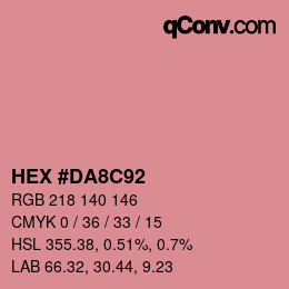 Código de color: HEX #DA8C92 | qconv.com