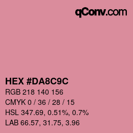 颜色代码: HEX #DA8C9C | qconv.com