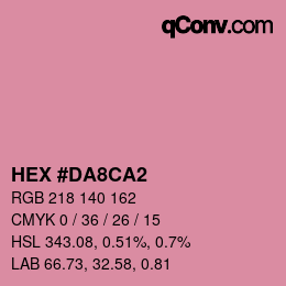颜色代码: HEX #DA8CA2 | qconv.com